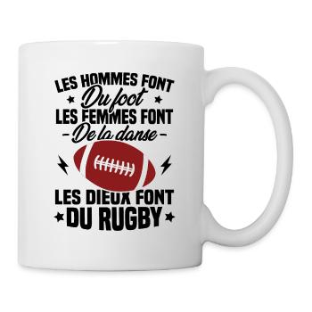 Les dieux font du rugby, Humour cadeau rugbyman - Mug blanc - blanc - Droite