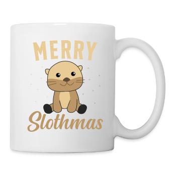 Faultier Weihnachten Weihnachtsgeschenk - Tasse - Weiß - Rechts