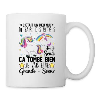 Je vais être grande soeur - Mug blanc - blanc - Droite