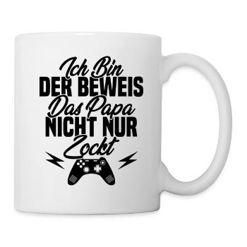 Ich Bin der Beweis das Papa Nicht nur zockt - Tasse - Weiß - Rechts