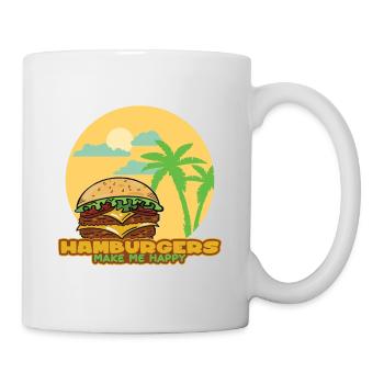 Hamburger Holiday make me happy- Hamburger Tshirt - Mug blanc - blanc - Droite