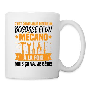 Un bogosse et un mécano - Mug blanc - blanc - Droite