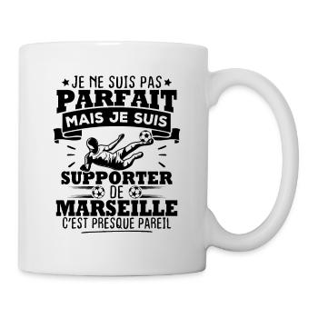 Pas parfait mais je suis supporter de marseille - Mug blanc - blanc - Droite
