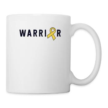 Childhood Cancer Warrior Boys Men Gold Ribbon - Mug - white - Right