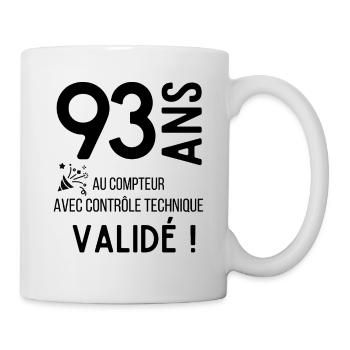 Anniversaire 93 ans humour adulte cadeau - Mug blanc - blanc - Droite