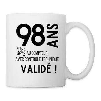 Anniversaire 98 ans humour adulte cadeau - Mug blanc - blanc - Droite