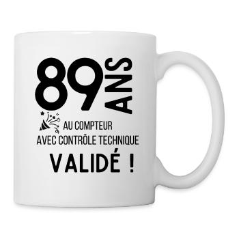 Anniversaire 89 ans humour adulte cadeau - Mug blanc - blanc - Droite
