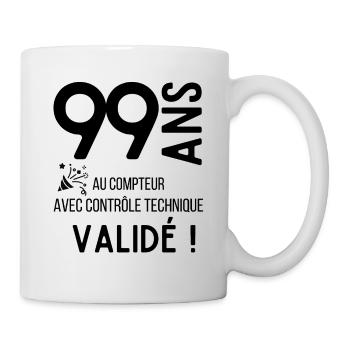 anniversaire 99 ans humour adulte cadeau - Mug blanc - blanc - Droite