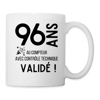 Anniversaire 96 ans humour adulte cadeau - Mug blanc - blanc - Droite