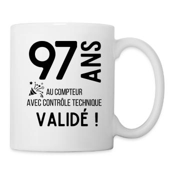 Anniversaire 97 ans humour adulte cadeau - Mug blanc - blanc - Droite