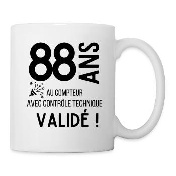 Anniversaire 88 ans humour adulte cadeau - Mug blanc - blanc - Droite