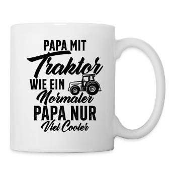 papa nit traktor wie ein normaler - Tasse - Weiß - Rechts