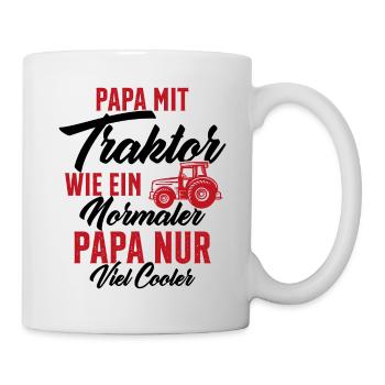 papa nit traktor wie ein normaler - Tasse - Weiß - Rechts