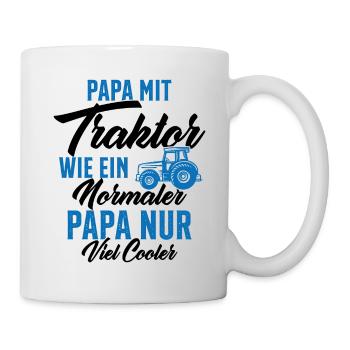papa nit traktor wie ein normaler - Tasse - Weiß - Rechts