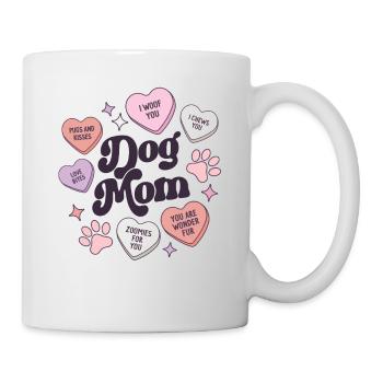 Dog Mom Valentines Day Candy Hearts Galentines - Mug - white - Right