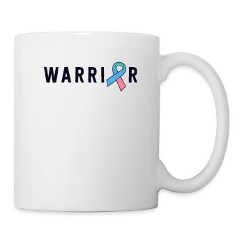 Thyroid Cancer Warrior Men Pink Blue Teal Ribbon - Mug - white - Right