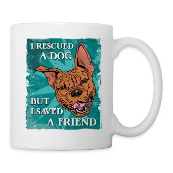 J’AI SAUVÉ UN CHIEN - MAIS J’AI SAUVÉ UN AMI - Mug blanc - blanc - Droite