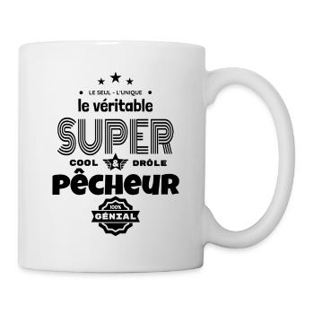 super pêcheur 100% génial humour - Mug blanc - blanc - Droite