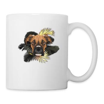 Goldener Hund Deutscher Boxer - Tasse - Weiß - Rechts