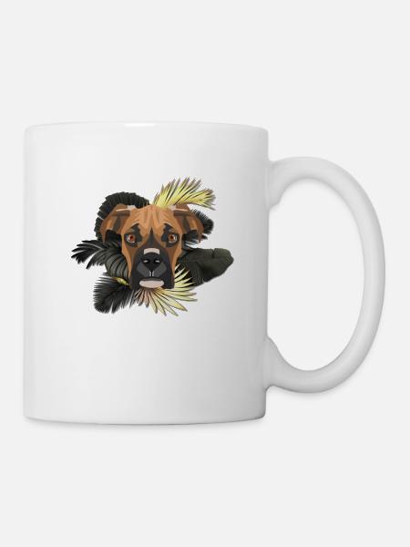 Goldener Hund Deutscher Boxer - Tasse - Weiß