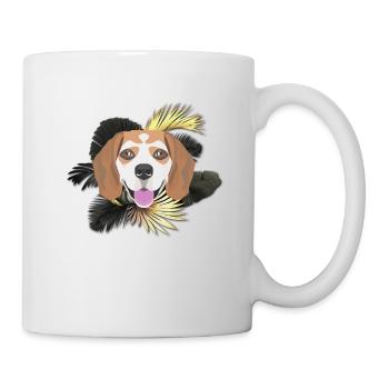 Goldener Hund Beagle - Tasse - Weiß - Rechts