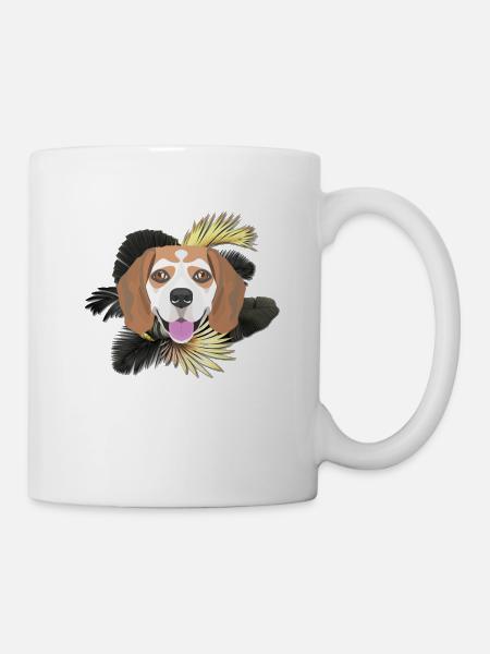 Goldener Hund Beagle - Tasse - Weiß