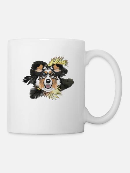 Goldener Hund Australian Shepherd - Tasse - Weiß