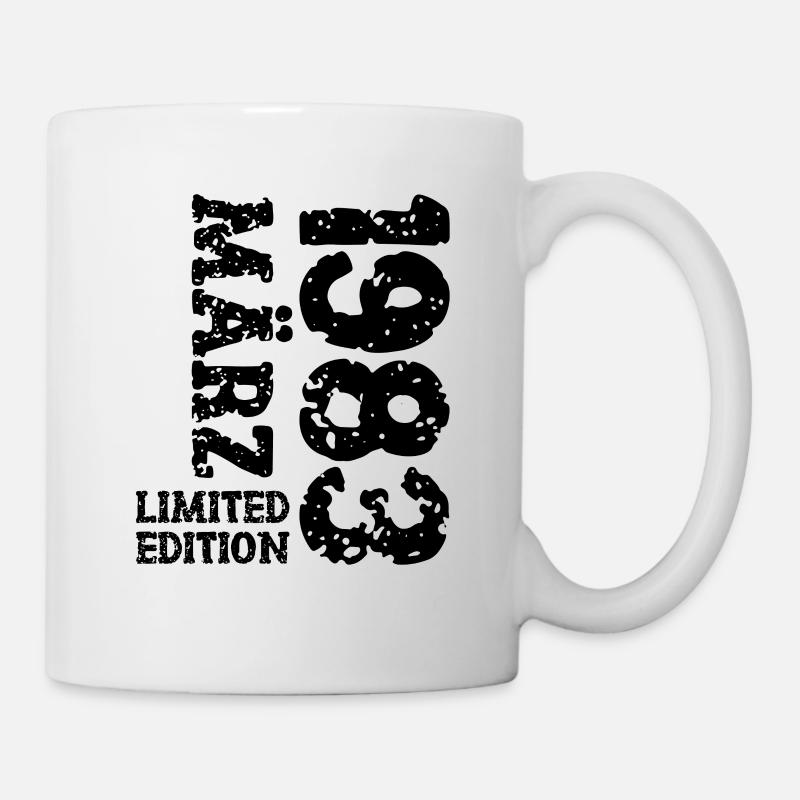 1983 März Limited Edition Geburtstag Geschenk - Tasse - Weiß