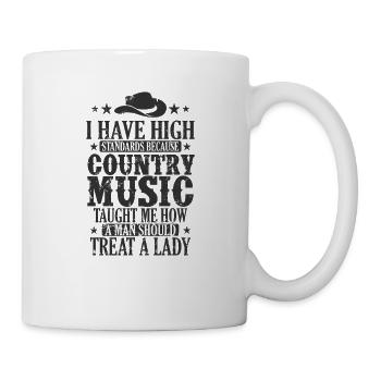J’ai des normes élevées parce que Country Music USA - Mug blanc - blanc - Droite