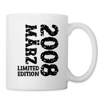 2008 März Limited Edition Geburtstag Geschenk - Tasse - Weiß - Rechts