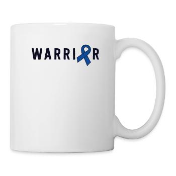 Darmkrebs Krieger Männer Papa Vater Dunkelblau - Tasse - Weiß - Rechts
