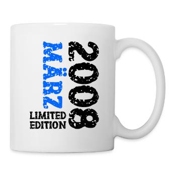 2008 März Limited Edition Geburtstag Geschenk - Tasse - Weiß - Rechts