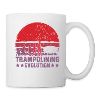 Evolution des Trampolinspringens - Tasse - Weiß - Rechts