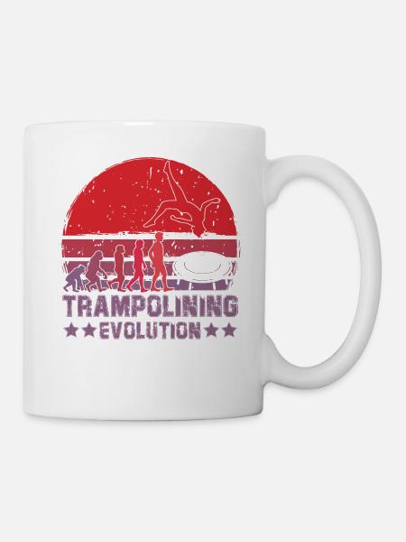 Evolution des Trampolinspringens - Tasse - Weiß