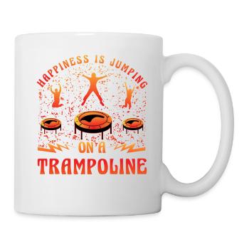 Happiness is jumping on a trampoline - Mug - white - Right