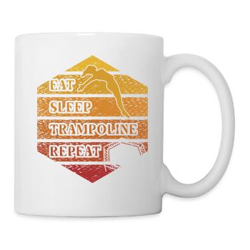 Essen Schlaf Trampolin Wiederholung - Tasse - Weiß - Rechts