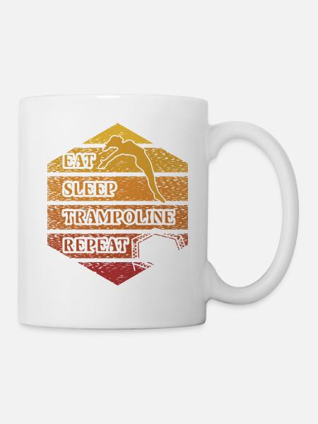 Essen Schlaf Trampolin Wiederholung - Tasse - Weiß