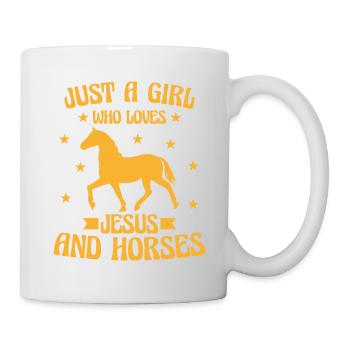 juste une fille qui aime jesus et les chevaux - Mug blanc - blanc - Droite
