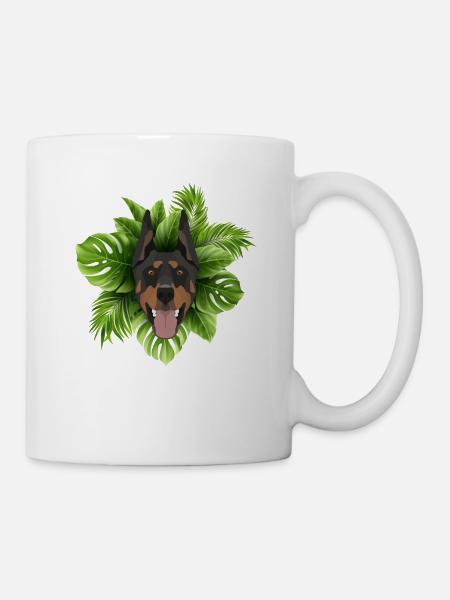 Tropical Dobermann - Tasse - Weiß
