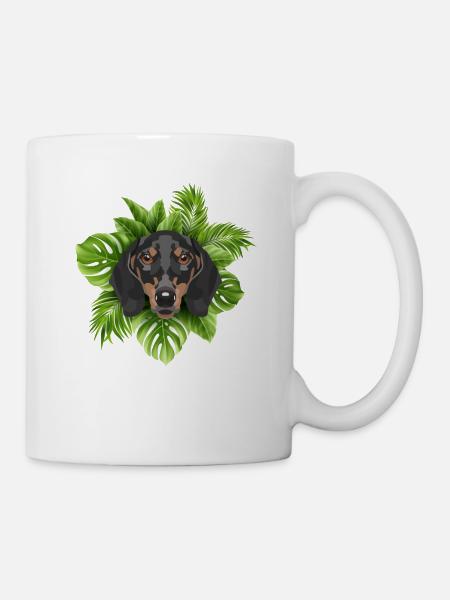 Tropical Dackel - Tasse - Weiß