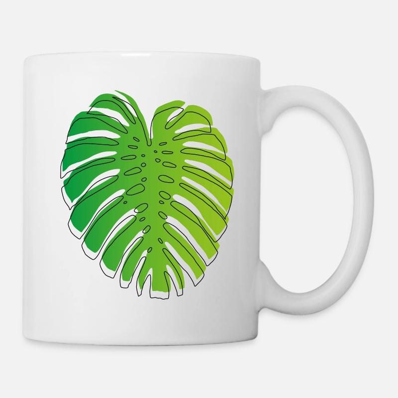Monstera grün - Tasse - Weiß