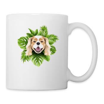 Tropical Cavalier King Charles Spaniel - Mug - white - Right