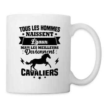 Les meilleurs hommes deviennent Cavaliers humour - Mug blanc - blanc - Droite