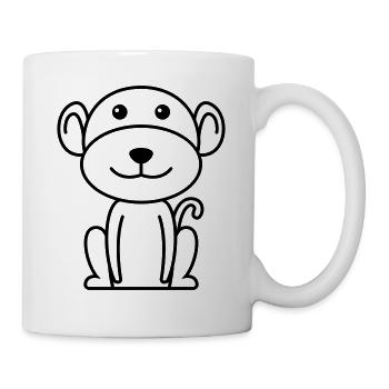 Singe animal comique - Mug blanc - blanc - Droite