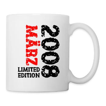 2008 März Limited Edition Geburtstag Geschenk - Tasse - Weiß - Rechts