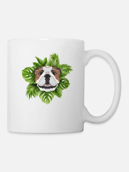 Tropical Englische Bulldogge - Tasse - Weiß