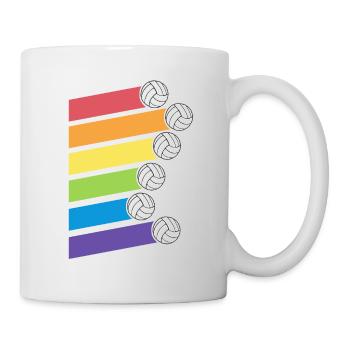 Retro Volleyball Rainbow Volleyball Team Coach - Mug - white - Right