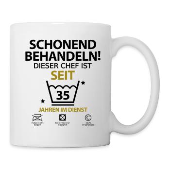 Chef Jubiläum Firmenjubiläum 35 Jahre Jähriges - Tasse - Weiß - Rechts