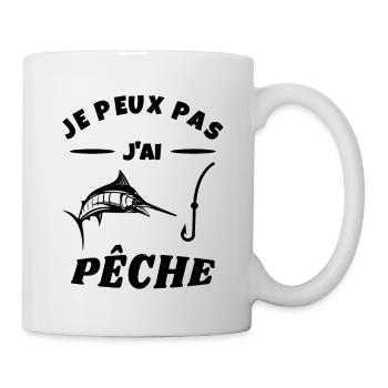 je peux pas j'ai pêche humour pêcheur - Mug blanc - blanc - Droite