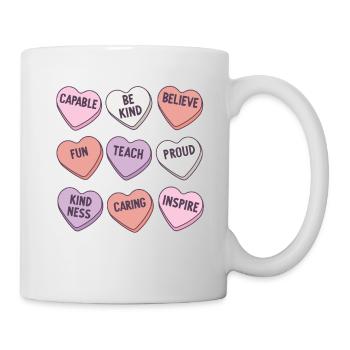 Retro Teacher Valentines Day Positive Sayings - Mug - white - Right